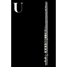 U: Flute Woodwind Instrument Themed Monogram Letter "U" Initial Notebook / Journal / Diary with Blank Lined Pages for Writing Notes | Unique ... Band Members, Music Artists, and Musicians