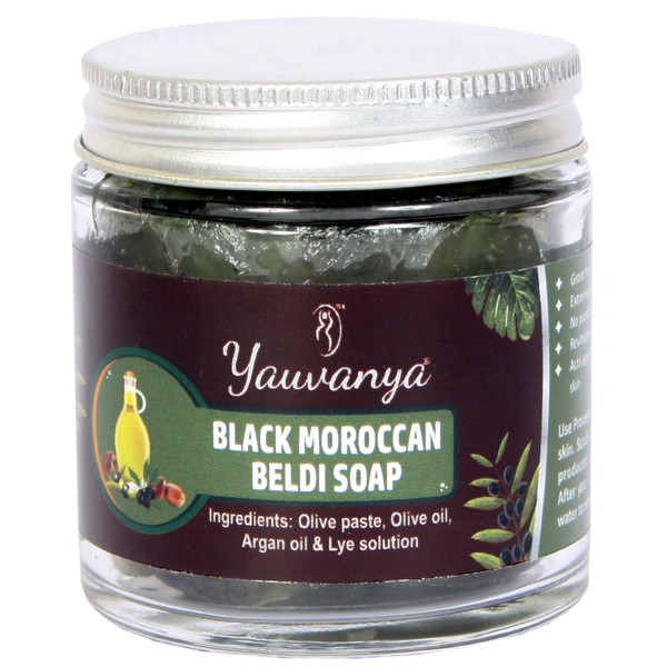 Yauvanya Deep Exfoliating Black Moroccan Beldi Soap - 100 gms