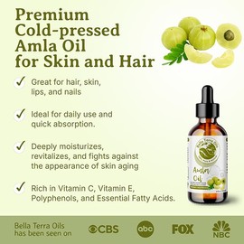 Bella Terra Oils - Organic Amla Oil Gallon (128oz) - Pure Organic Amlas Extract, Enriched with B-Vitamins & Omega Fatty Acids, Elevate Your Skin Care Regimen