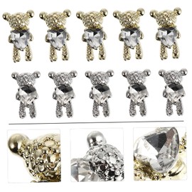 FOMIYES 3sets Nail Art Decorations Bear Charms Diy Manicure Accessories Nail Charm Set 40pcs*3