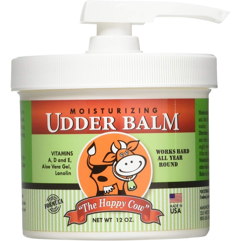 The Happy Cow Moisturizing Udder Balm - 12 Ounce Pump,