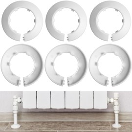 Radiator Rosettes, Pack of 6, DN15 Size with Diameter 21.5 mm Inside, Diameter 49 mm Outer, 12 mm Height, for 1/2 Inch Pipe, Cover Heating Pipes, Heating Pipe Covers, Pipe Covers, Radiator Pipe, Pipe