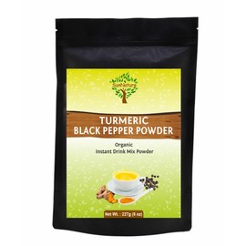 SunNature Turmeric Curcumin (Haldi) with Black Pepper Powder 227g (8 Oz) | Organic Instant Drink Mix | Natural Supplement Herbal Detox Tea | Golden Milk | Haldi Doodh Health Drink