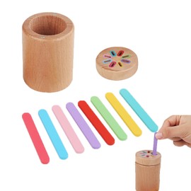 Eabdice Colours Learning Wooden Toy with Magnetic Lid, Sorting Game, Plug-in Game, Montessori Toy, Wooden Toy from 3 Years