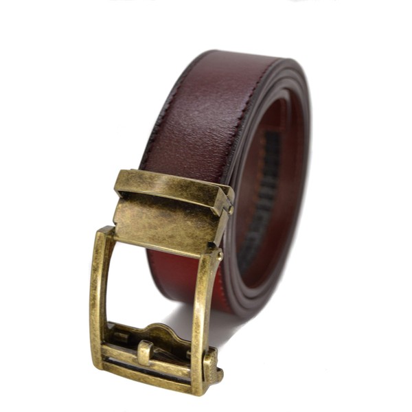 Men's Holeless Leather Ratchet Click Belt - Trim to Perfect