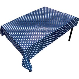 Springboard PVC Table Cloth and Floor Cover - Rectangular Waterproof Wipe Clean Tablecloth for Kids Messy Play and Arts and Crafts - Plastic Wipeable Table Cover - 1.4 x 1.7m Rectangle - Blue Spot