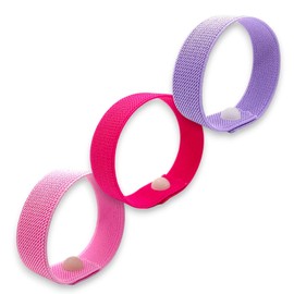 Sleep and Stress Support Bracelets – 3 Pack - Acupressure and Snap Technique for Concentration, Focus and Wellness - Drug Free Natural Relief (candy/purple/rose, large 8)