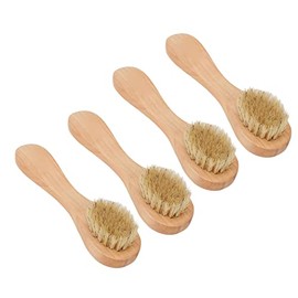 Schaltscharfen 4pcs Peeling Face Pinsel Set Gesichtsmassage Reinigung bürbsterportierbares Holzgriff weiche Haare für Gesichtshautpflege