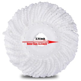 YWSHF Spin Mop Head Replacement Compatible with Hurrican, Mopnado, Cassabel 360 Spin Magic Mopping,Microfiber Spin Mop Refill Heads for Universal Round Shape Standard Size 5 Pack