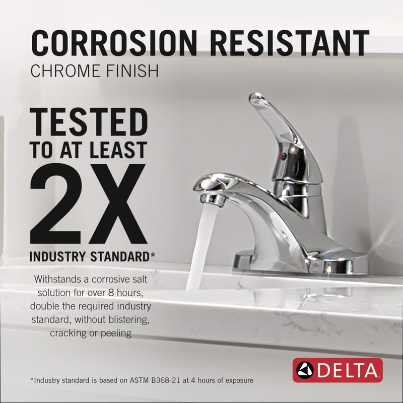 Delta Faucet Foundations Centerset Bathroom Faucet, Chrome 1-Handle Bathroom Faucet,
