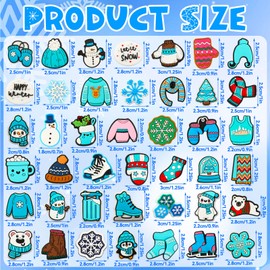 SANNIX 42Pcs Winter Pins, Bulk Mixed Brooch Pin Set Holiday Snowflake Snowman Christmas Tree Lapel Pins Blue White Cartoon Backpack Badge Pin for Holiday Party Favors Gifts and Clothes Accessories