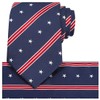 KissTies Mens US Flag 63'' Extra Long Silk Tie Blue
