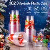 Mimorou 50 Count Christmas Disposable Plastic Cups 12 Oz Merry