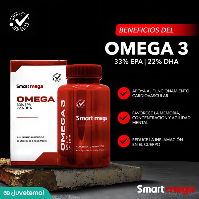Smart Mega OMEGA 3 con 33 EPA y 22 DHA