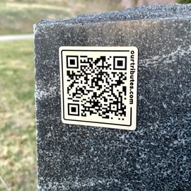 Our Tributes Memorial Webpage and QR Memorial Plaque for Cemetery Headstone Grave Marker, Bereavement Gifts for Loss of Loved One; Collect Memories, Photos, Messages from Family/Friends