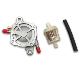YONGDING Fuel Pump Motorcycle Negative Pressure Universal Fit Honda DIO AF18, AF25, AF27, AF28, AF34, AF35, AF20, HF05, Etc. Fuel Pump, Filter, Hose (Set of 3)