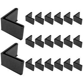 Bivethoi 20 PCS 2 Inch / 50mm Rubber Caps Angle Iron End Caps, L Shaped Rubber Covers Furniture Angle Iron Foot Pads, Shelf Feet Pad Rubber Bed Frame Cover Rack Floor Protector for Shelves (Black)