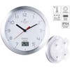 St Leonhard Bathroom Clock, Bathroom Wall Clock with LCD Thermometer