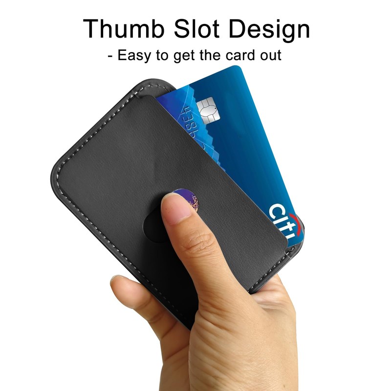 Larpur Retractable Badge Holder, PU Leather Work ID Card Holder