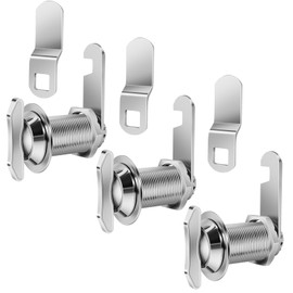 Thumb Operated Offset Cam Lock, 1-1/8” Cylinder Fits on 7/8” Max Door Thickness, Non-Locking Replacement Lock for RV Compartment Camper Storage, Cabinets,Drawers (1-1/8 Inch 3Pack)