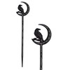 LANGHONG 2PCS Retro Viking Hairpin For Women Moon Raven Hair