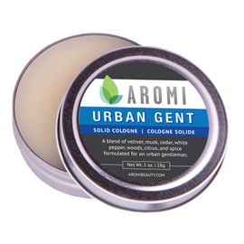 Aromi Urban Gent Solid Cologne | Woodsy Men's Fragrance, Citrus, Amber, and Cedar Scent, Vegan, Cruelty-free, Travel, Father's Day Gift Idea (Urban Gent)