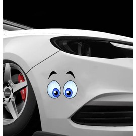Decorative DIY Cartoon Eye Car Stickers 2-piece Set of Vinyl Material Waterproof Suitable for car Body Windows Rear Windshield Bumper Travel Box Laptop Furniture Door and Window Decoration KTY-1