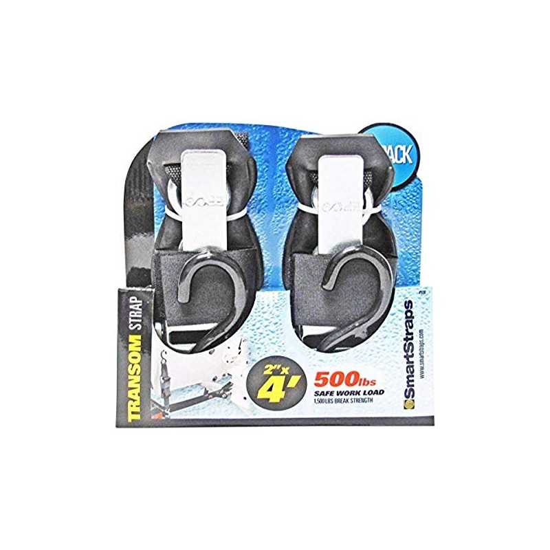 SMARTSTRAPS 500 Black 2" x 4' Transom Strap Marine Tie