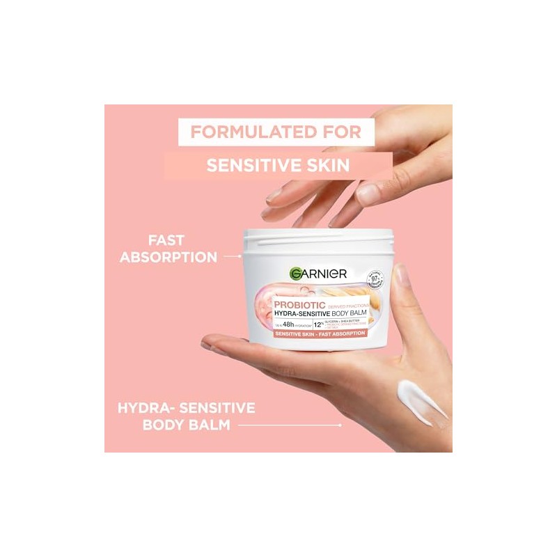 Garnier Body Balm, Probiotic Hydra-Sensitive Body Balm, For Sensitive Skin,