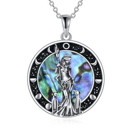 YFN Triple Moon Goddess Necklace Sterling Silver Hecate Greek Goddess Jewelry for Women (1)