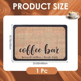 CREATCABIN Coffee Mat Absorbent Dish Drying Mat for Kitchen Coffee Bar Mat for Countertop Anti-Slip Rubber Backed Table Mat Pad Wheat Placemat for Coffee Machine Mat Coffee Bar Accessories 23.6x16Inch