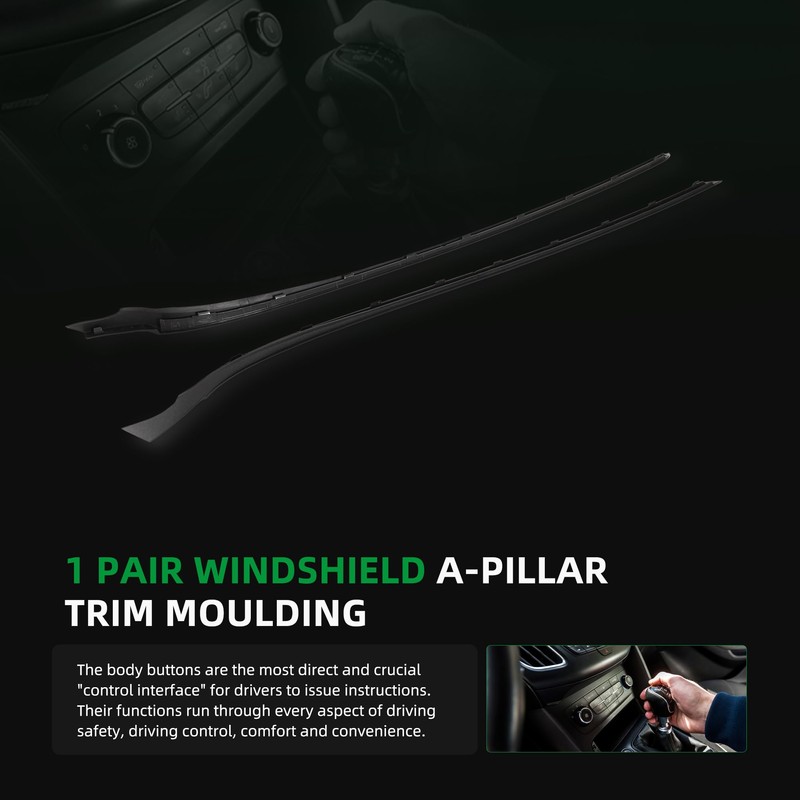 Riyhch 1 Pair Windshield A-Pillar Trim Moulding Fit for Ford