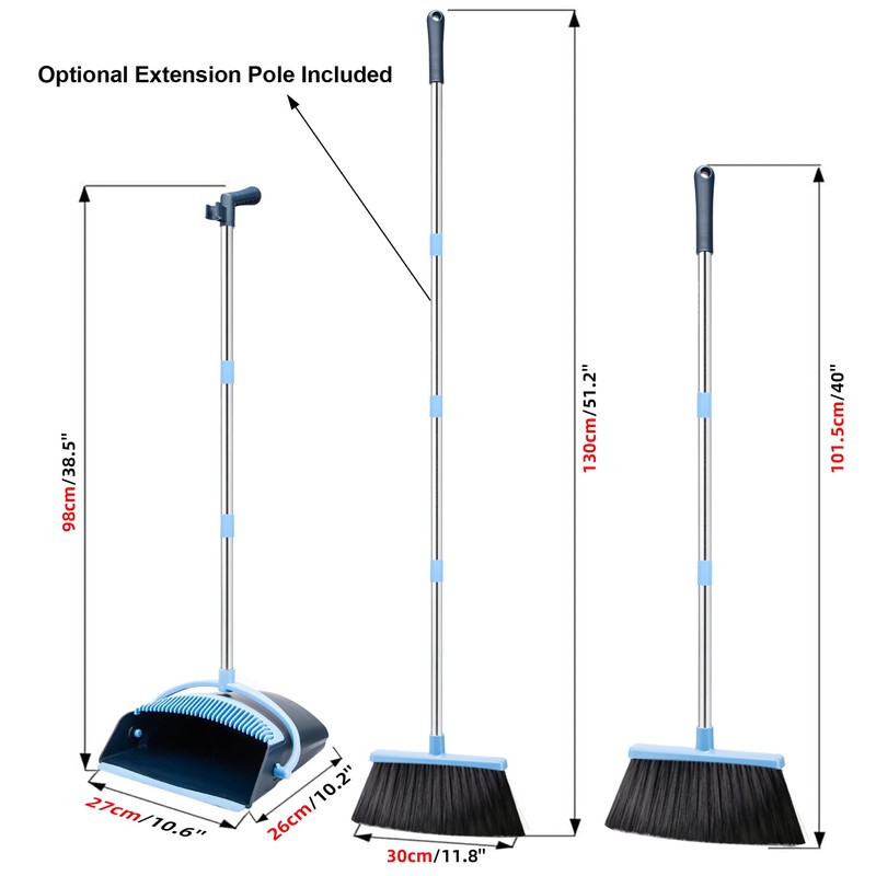 OLLSDIRE Broom and Dustpan Set for Home 2025 Indoor Outdoor