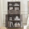 Iwell Tall Storage Cabinet with 2 Drawers & Adjustable Shelf,