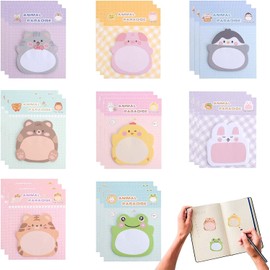 Sticky Notes, Cute Sticky Notes, Fashionable 20 Sheets x 24 Books, Total of 480 Sticky Notes, Mini Sticky Notes for Schools, Offices, and Home Use/Stick to Letters, Notepads, Documents, Refrigerators,