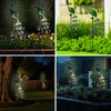 CBAXEAXM Solar Peacock Garden Stake Lights Outdoor, Waterproof Metal Glass