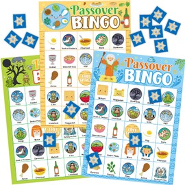 Passover Bingo Game for Kids Adults 24 Players Passover Pesach Party Games Family Activities Decorations Favors Supplies