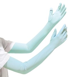 Clean House Arm Cover, UV Protection, Cooling Sensation, Women's, Sports, Golf, Running, Driving, Summer, UV Protection, Sunburn Prevention, Fingertips, Long, Long Length, Upper Arms, green (mint