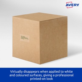 Avery Crystal Clear A4 Address Labels for Laser Printers - Printable Packaging & Shipping Labels - Transparent Mailing Stickers - 63.5 x 38.1 mm, 210 Labels / 10 Sheets (958063 / L7560)
