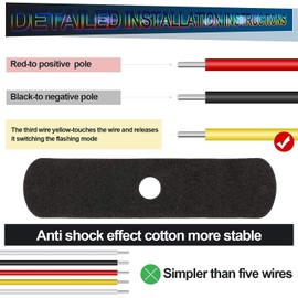 KAYNO 2Pcs 6-LED Red Strobe Emergency Strobe Lights for Windshield Lights Bars Hazard Shiny Mount Strobe Lights with Pads Screws Rooftop Strobe Light for off Road Car Construction Vehicles, Truck