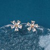 Atentuyi Crystal Flower Stud Earrings Gold Tiny CZ Flower CZ