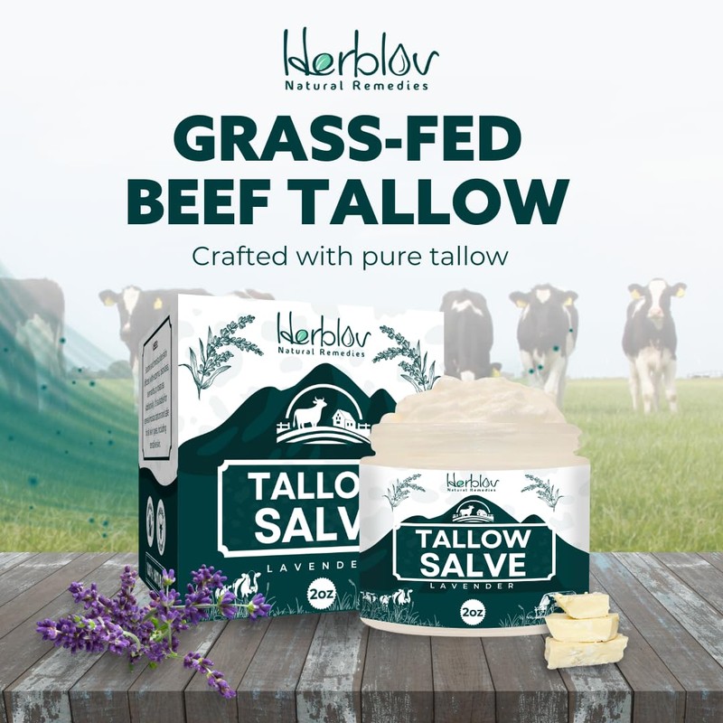 Herblov Beef Tallow Salve – All Natural Grass Fed Beef