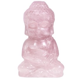 mookaitedecor Rose Quartz Crystal Baby Buddha Statue, Healing Crystals Small Buddhism Gift Buddha Ornament for Home Office Decor Pocket Lucky Charm Stone Good Luck Crystal Feng Shui Decoration