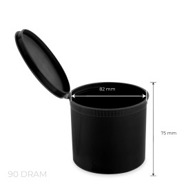 Loud Lock Pop Top Dram Vials - Food Storage Containers - 90 Dram - 45ct - Black