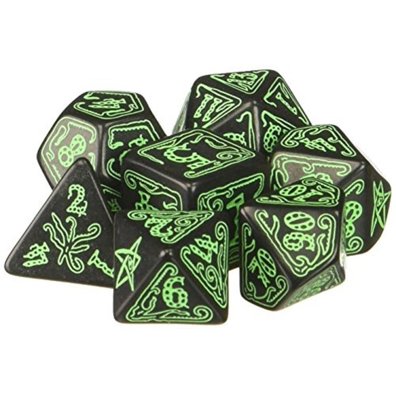 Q-Workshop Call of Cthulhu: Black and Green Dice, Set of
