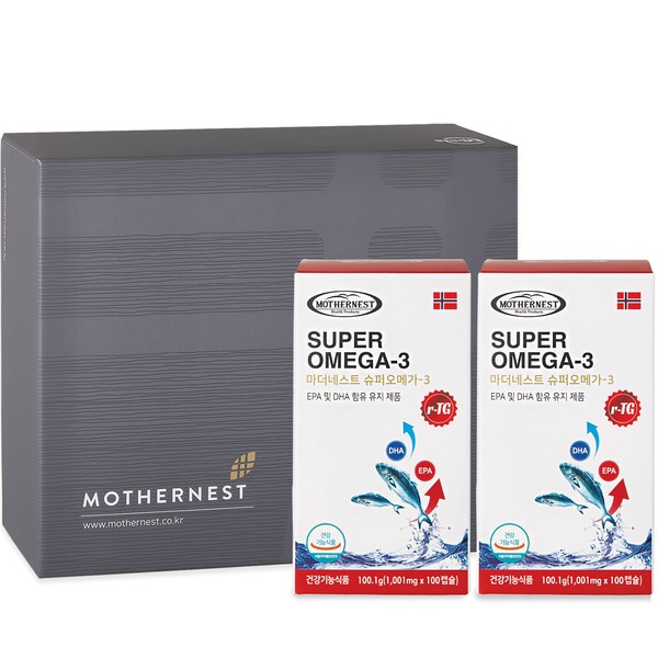 Mothernest r-TG Super Omega 3 100 capsules, 2-pack gift set (6-month supply) / 마더네스트  r-TG 슈퍼오메가3 100캡슐 2개입 선물세트 (6개월분)