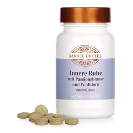Inner Peace Tablets, Special Active Ingredient Complex with Passion Flower & Hawthorn Extract (Pack of 120) 100% Natural Made in Germany, Exhaustion Rest, Calming Relaxation BÄRBEL DREXEL®