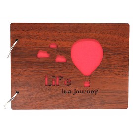 Smiling Art DIY Photo Album DIY Craft Scrapbook Album DIY Diary Travel Book Vintage Style with Wooden Cover