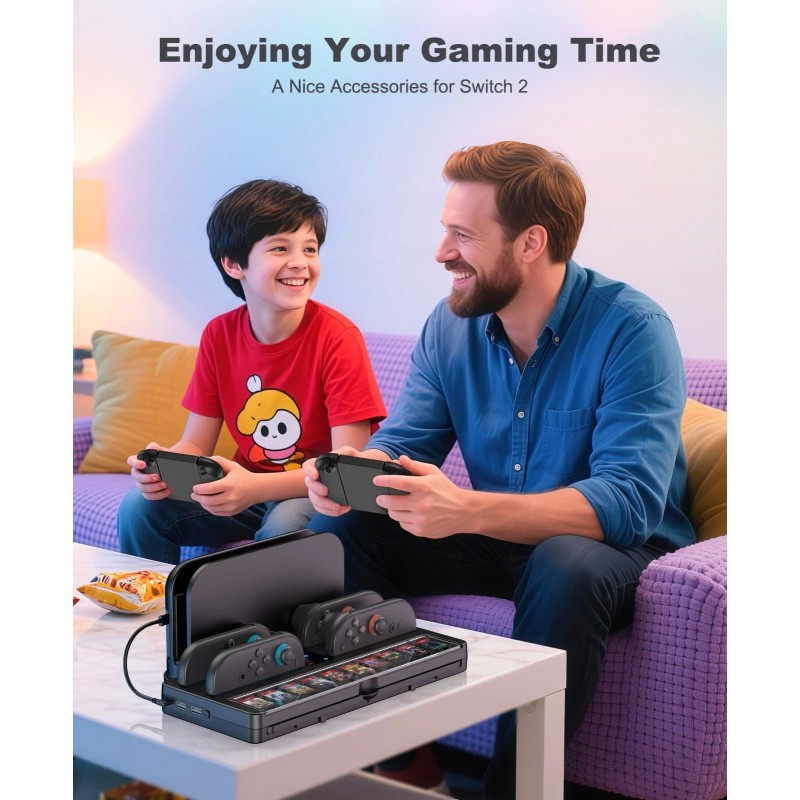 BEBONCOOL 4-in-1 Charging Dock for Switch 2 Joy-Con Controller Charger