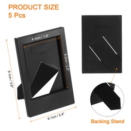 sourcing map 5 Pcs Mini Picture Frames 2.4 x 3.6 Inch Rectangle Small Picture Photo Frame Holder for Tabletop Display Photos Paintings Landscape Posters Artwork, Black